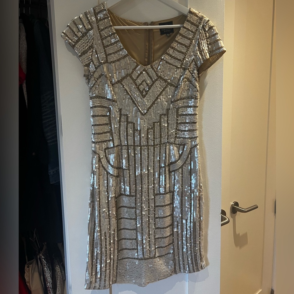 Adrianna Papell‎ Women’s Champagne  Sequin Sheath Dress